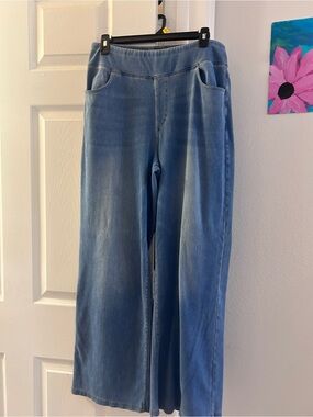 Amazon Light Blue Wide-Leg Pull-On Jeans
